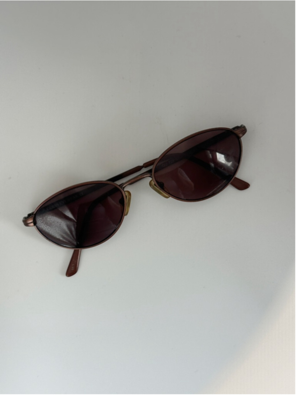 Guess Oval Brown Metal Sunglasses with Dark Brown Lenses